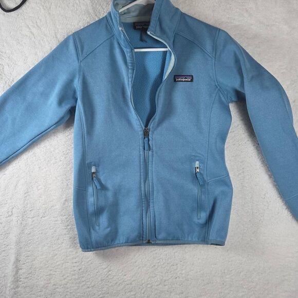 Patagonia Women's Tech Fleece Full Zip Raglan Long Sleeve Jacket Blue Small - Picture 1 of 6